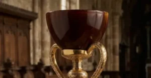 Santo Cáliz de Valencia, copa de ágata con asas de oro, custodiada en la Catedral de Valencia